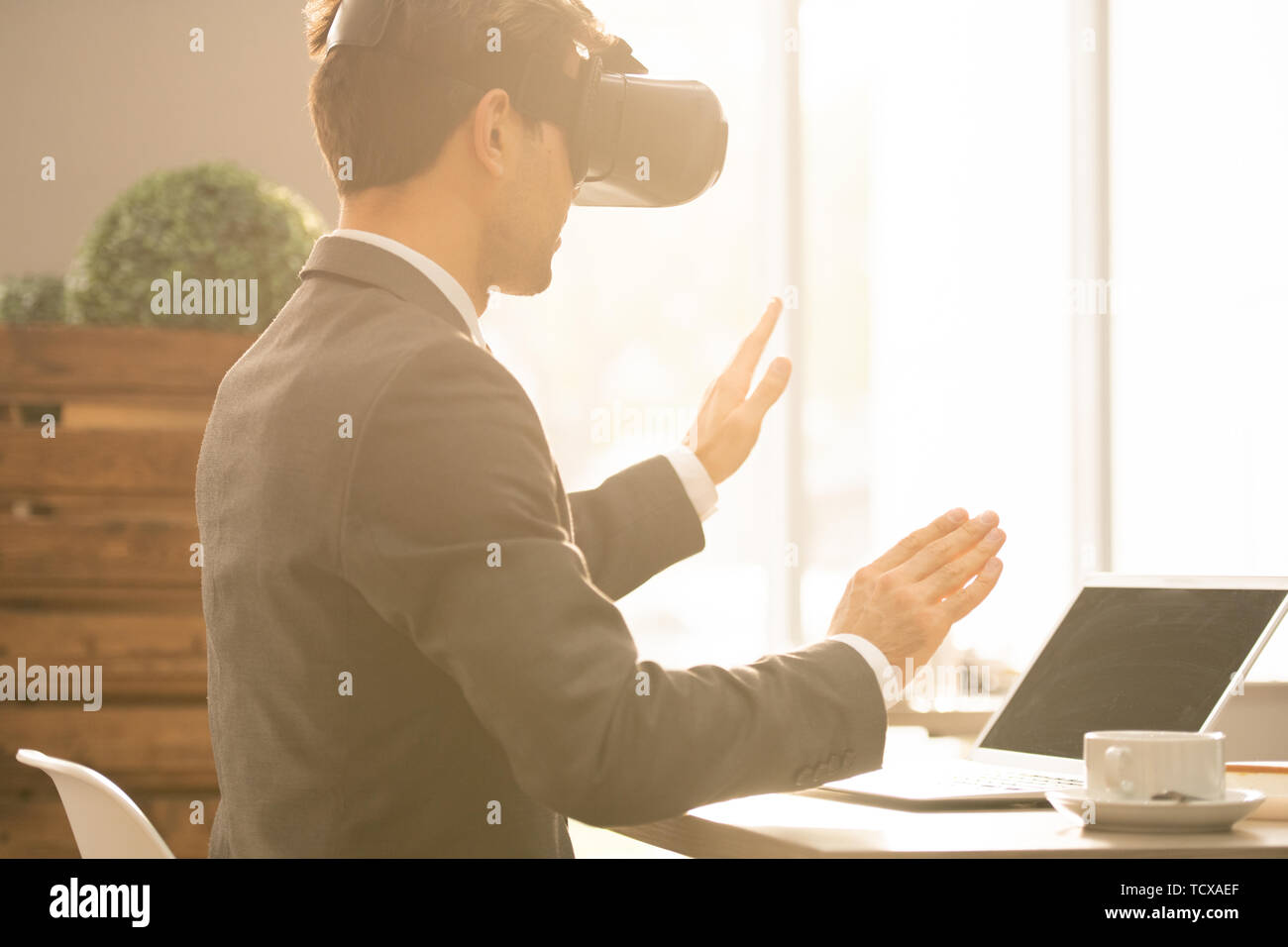 Presenting virtual project Stock Photo
