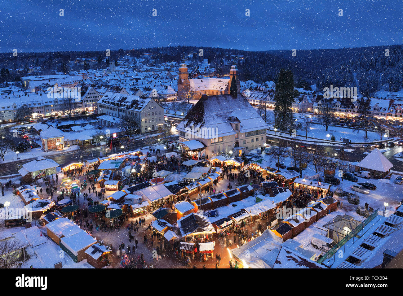 Christmas market, Freudenstadt, Black Forest, Baden-Wurttemberg, Germany, Europe Stock Photo