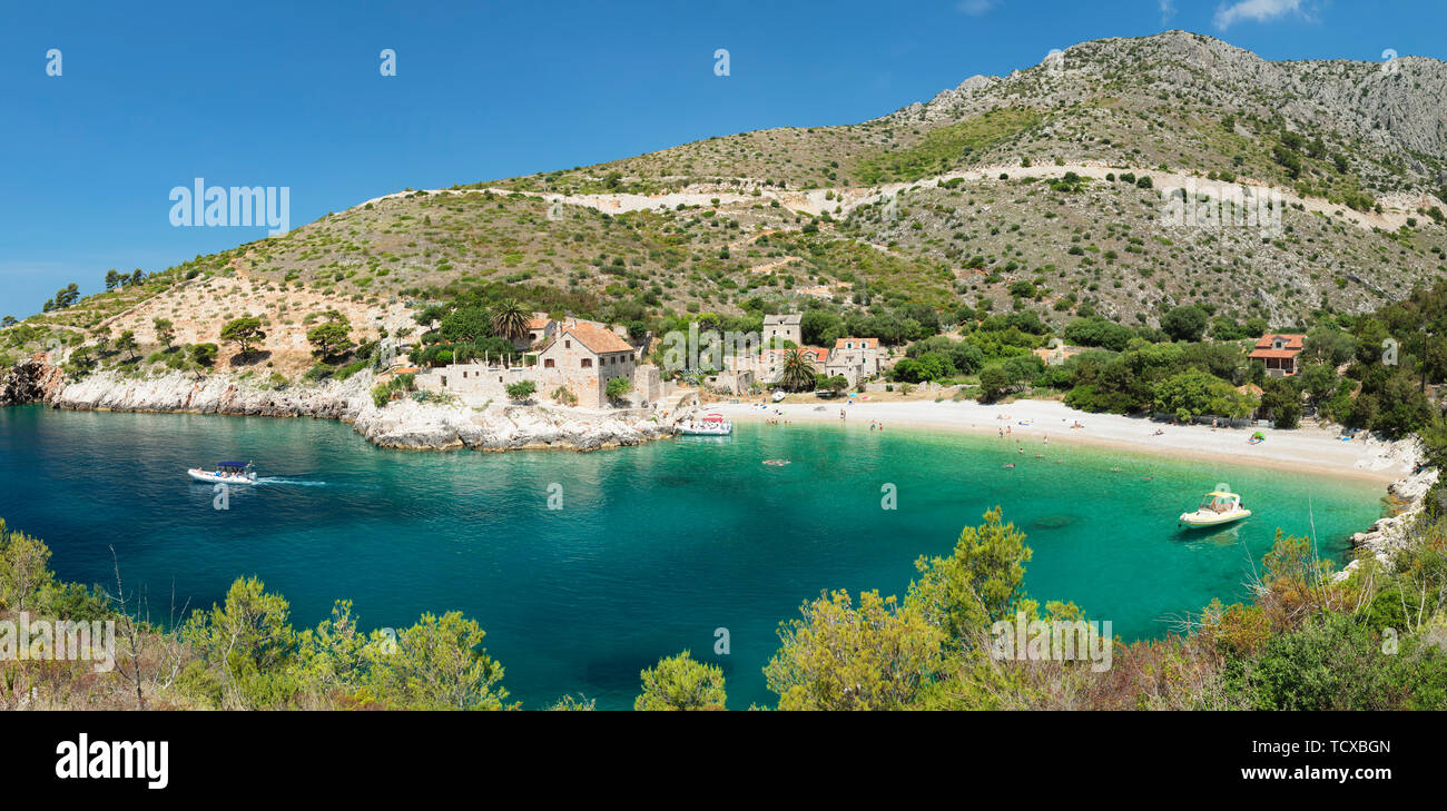 Dubovica bay and beach, Hvar Island, Dalmatia, Croatia, Europe Stock Photo