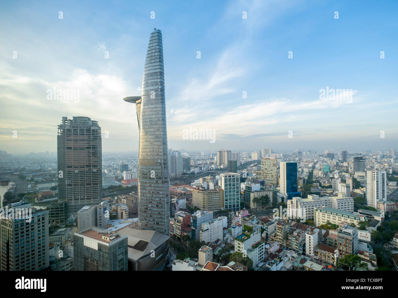 Skyline of the Central Business District of Ho Chi Minh City showing the Bitexco Tower, Ho Chi Minh City, Vietnam, Indochina, Southeast Asia, Asia Stock Photo