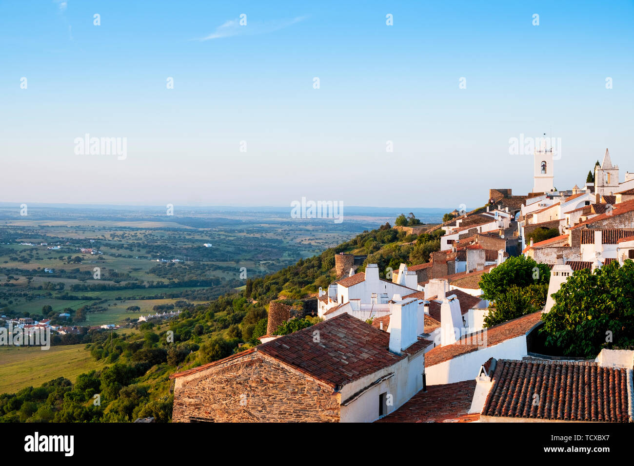Monsaraz village and castle, Alentejo, Portugal, Europe Stock Photo