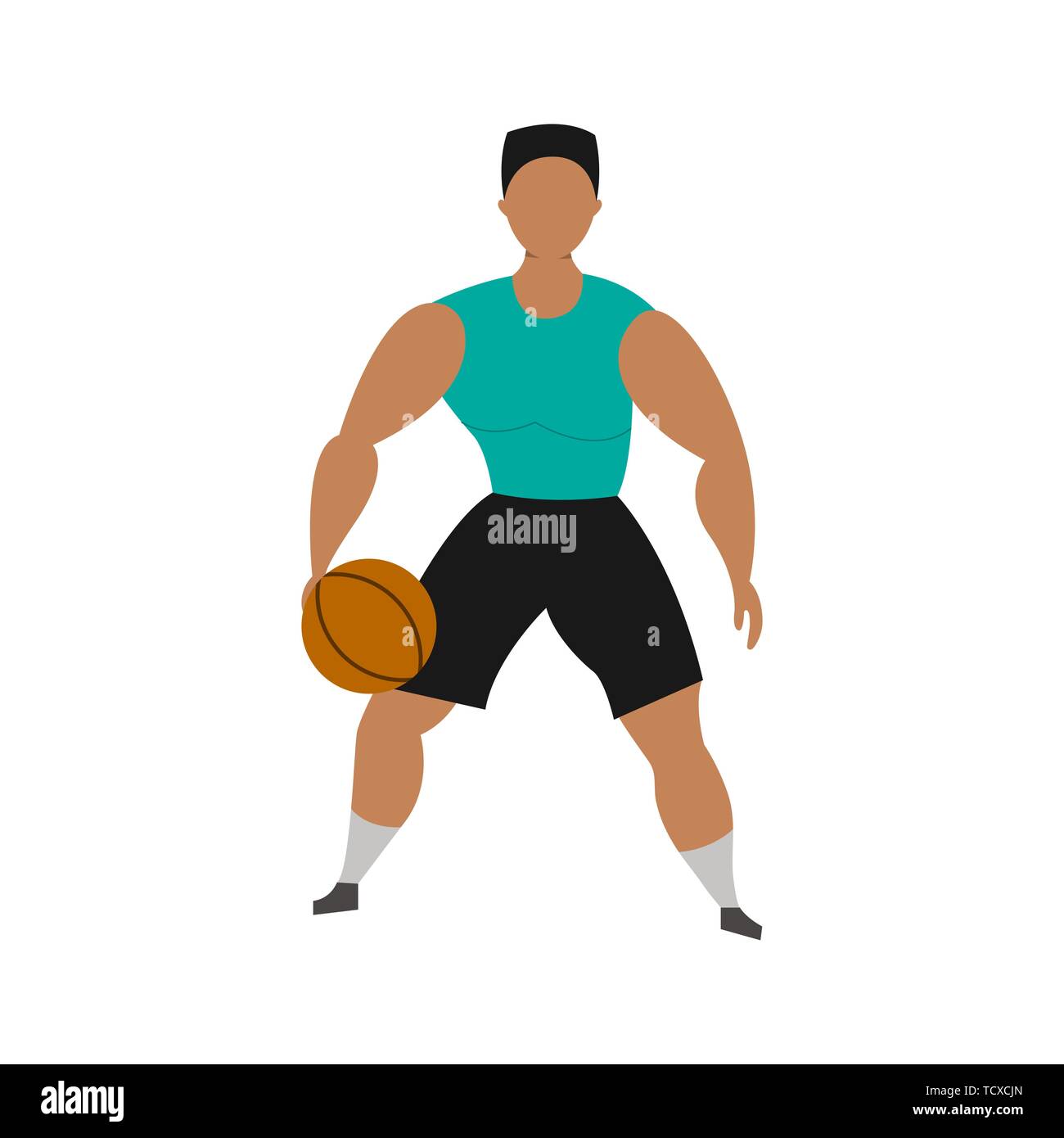 Basketball player on a white background. Sport Concept. Vector cartoon illustration. Stock Vector