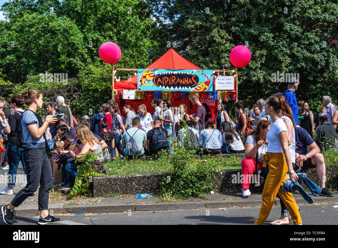 Berlin, Kreuzberg, Blücherplatz. 7th -10th June 2019. Carnival of Cultures street festival: an annual event at Pentecost  that celebrates  the city’s multicultural diversity with musical, cultural, and stalls selling food & drinks from all over the world, Credit: Eden Breitz/Alamy Stock Photo