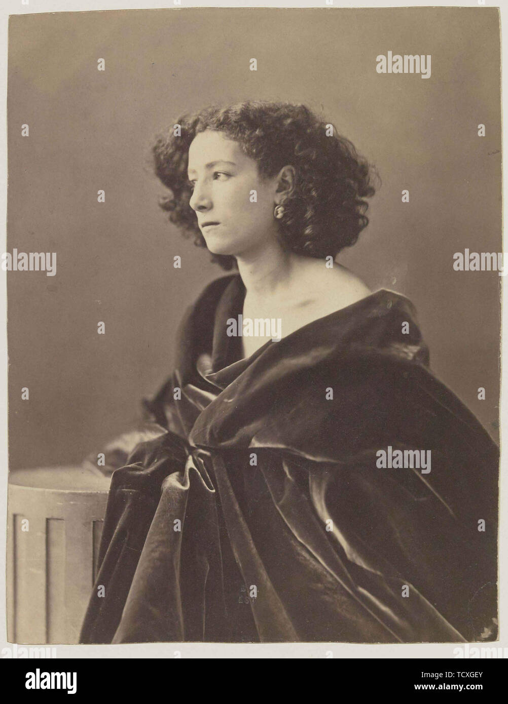 Portrait of Sarah Bernhardt (1844-1923), 1864. Creator: Nadar, Gaspard-Félix (1820-1910). Stock Photo