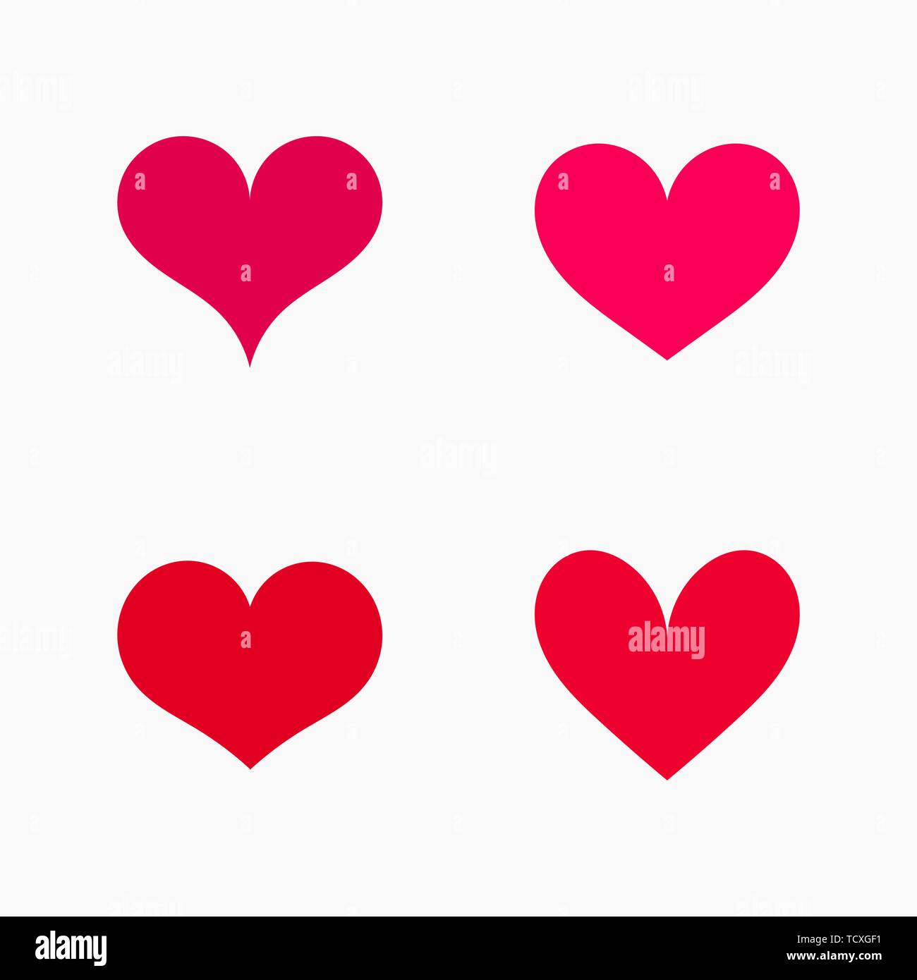 Red hearts icons. Vector illustration Stock Vector Image & Art - Alamy