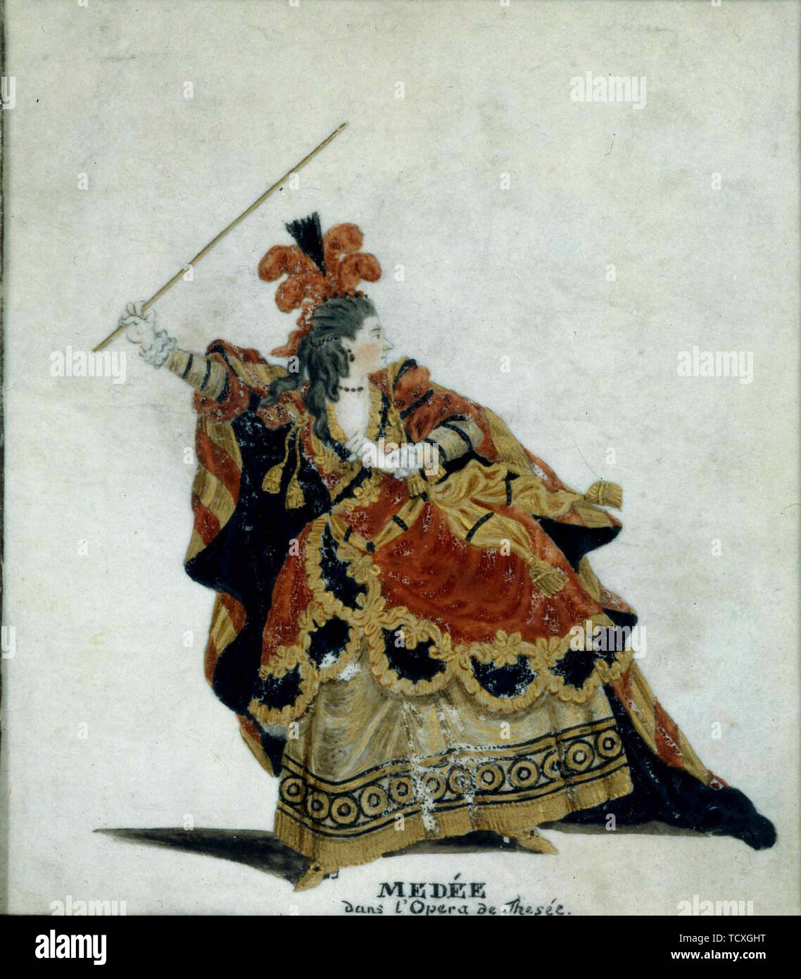 Médée. Costume design for the opera Thésée by Jean-Baptiste Lully, 1770-1778 . Creator: Fesch, Jean-Louis (1739-1778). Stock Photo