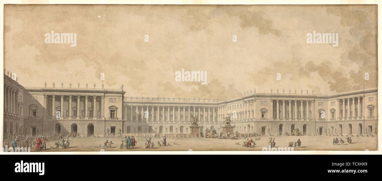 First reconstruction project of the Palace of Versailles presented to King Louis XVI, c. 1785. Creator: Pâris, Pierre Adrien (1745-1819). Stock Photo