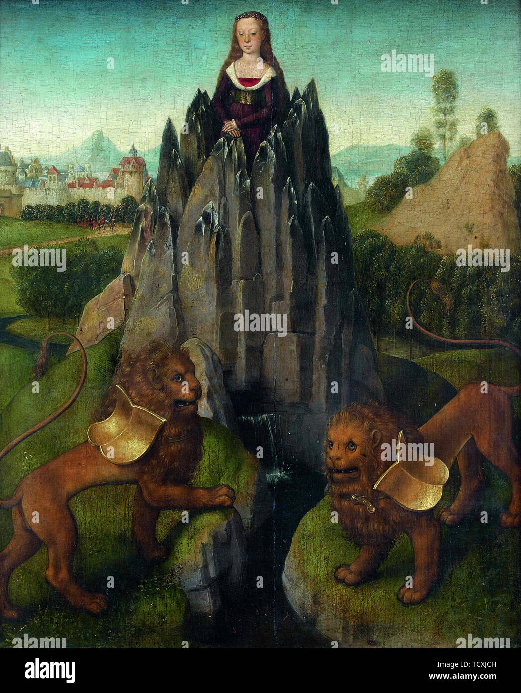 Allegory of Chastity, ca 1475. Creator: Memling, Hans (1433/40-1494). Stock Photo