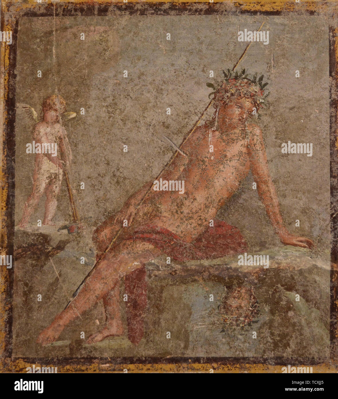 Narcissus, 1st H. 1st cen. AD. Creator: Roman-Pompeian wall painting. Stock Photo