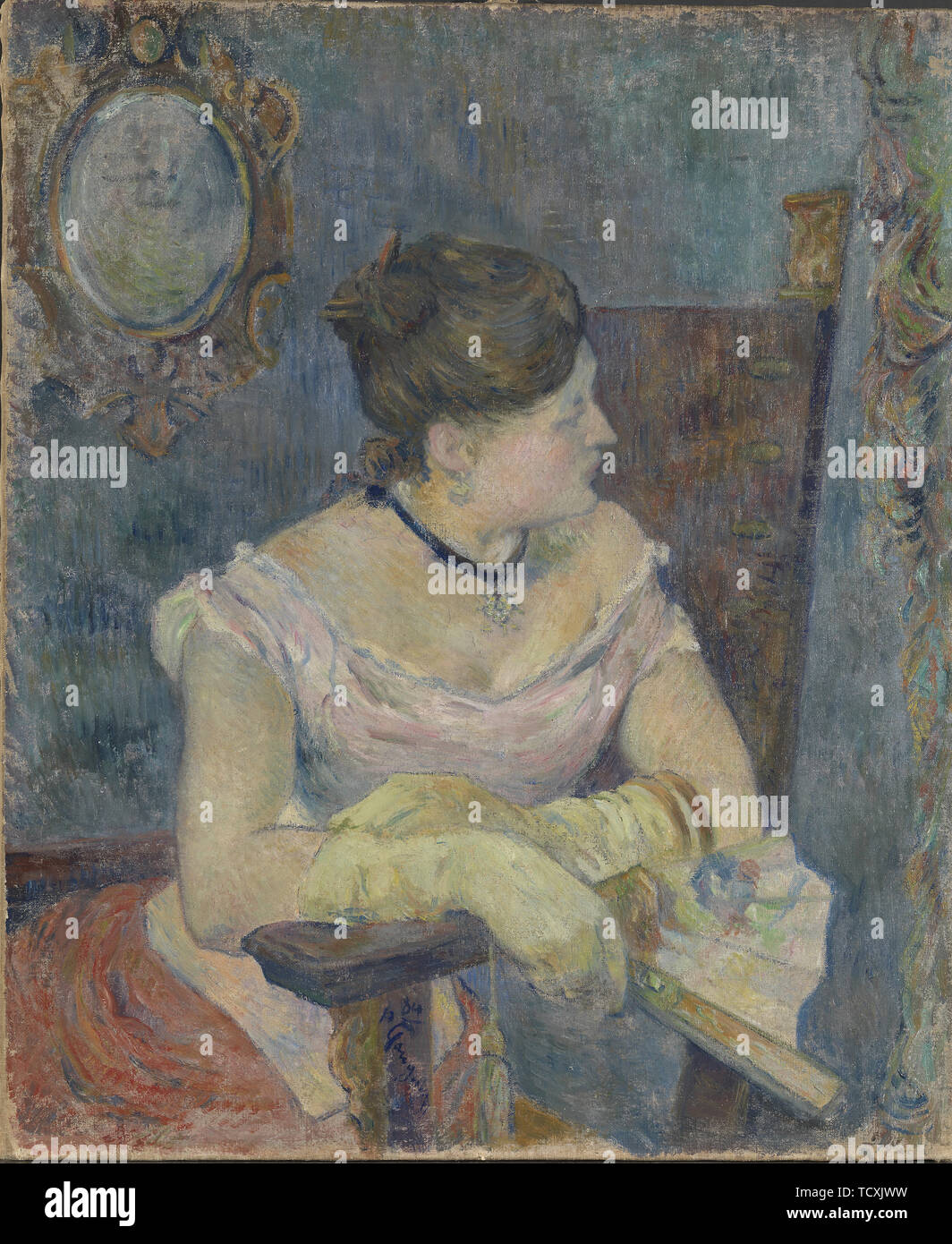 Madame Mette Gauguin in Evening Dress , 1884. Creator: Gauguin, Paul Eugne  Henri (1848-1903 Stock Photo - Alamy