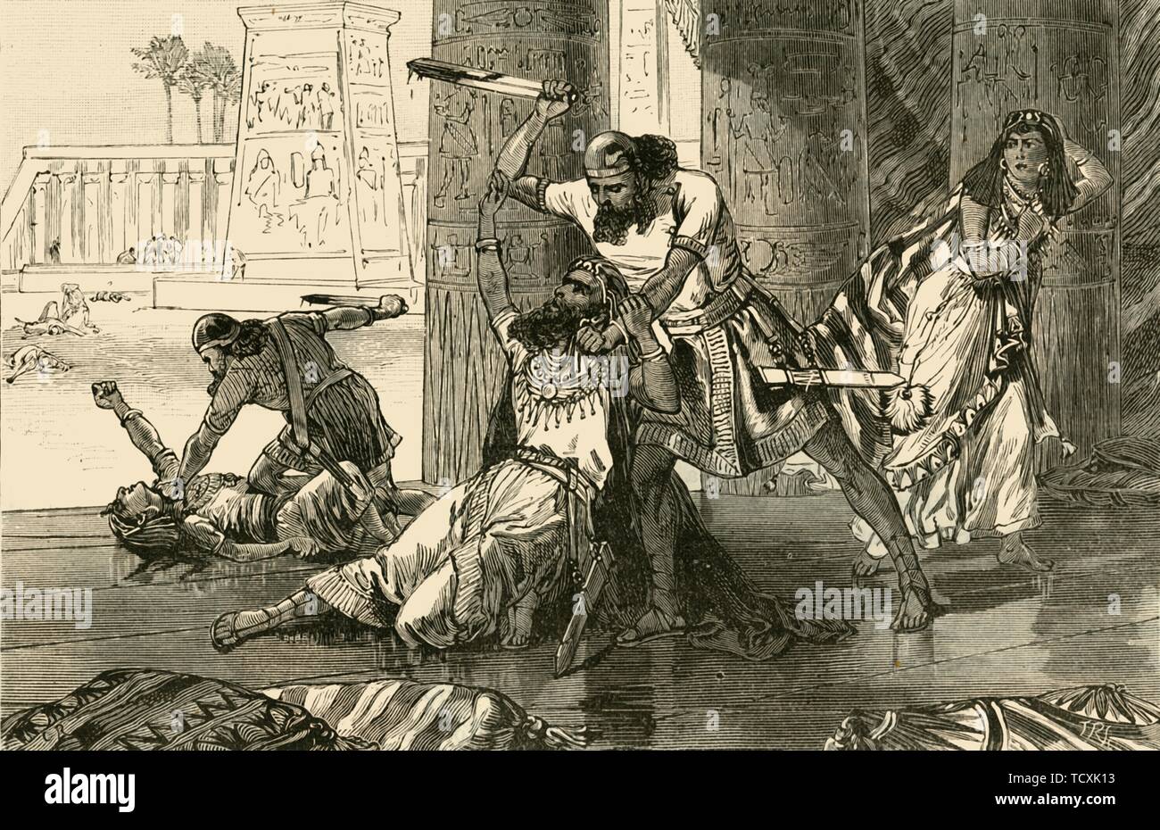Massacre of the Hivites by Simeon and Levi', 1890. Creator: Unknown Stock  Photo - Alamy