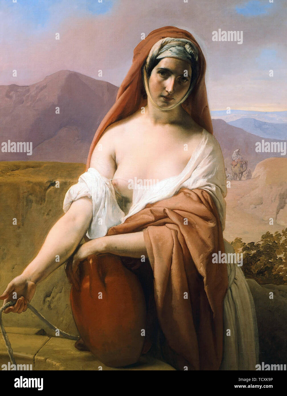 Rebecca at the Well, 1848. Creator: Hayez, Francesco (1791-1882). Stock Photo