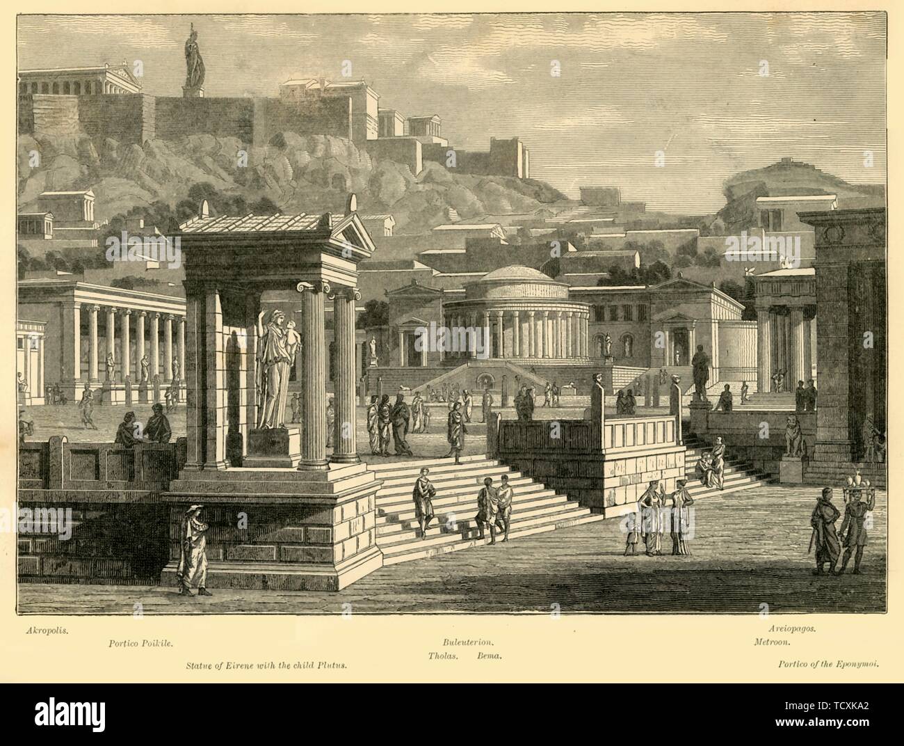'Agora of Athens (restored)', 1890.   Creator: Unknown. Stock Photo