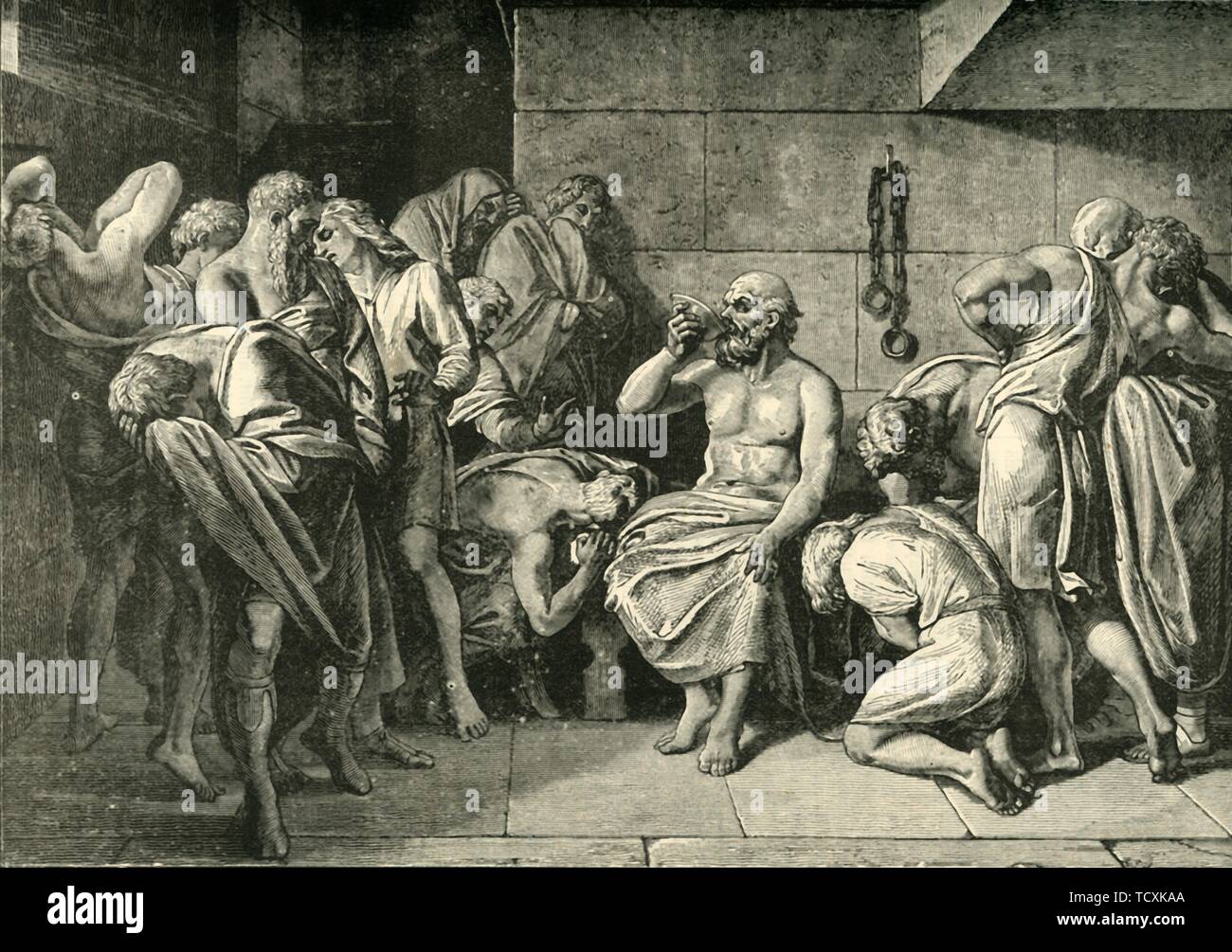 'Socrates Drinking the Hemlock', 1890. Creator Unknown Stock Photo Alamy