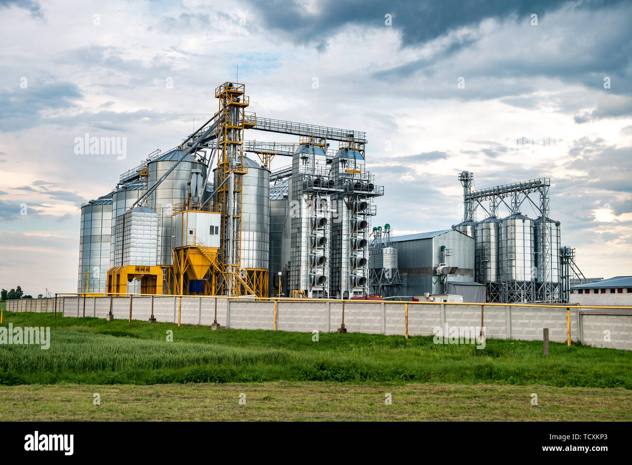 agroprocessing plant for processing and silos for drying cleaning and