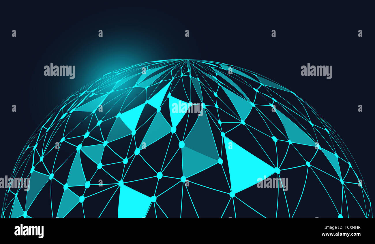 Dot line connected abstract sphere of big data concept Stock Photo - Alamy