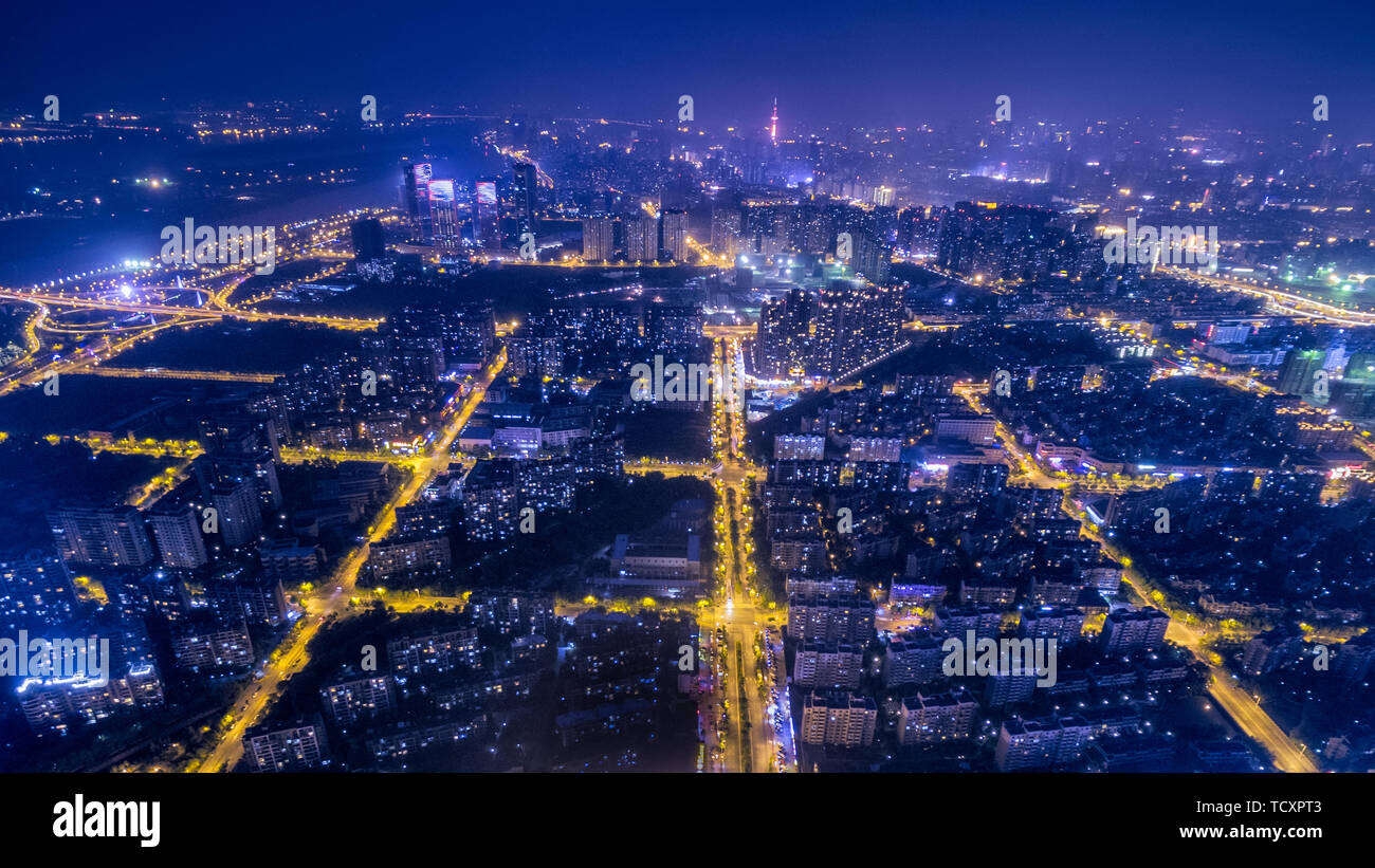 City Night Scene Stock Photo