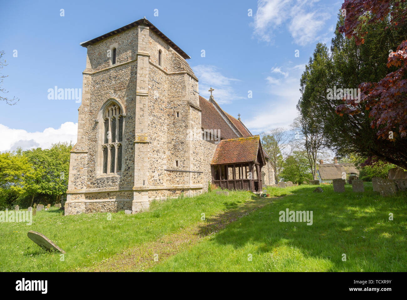 Village parish church of Saint Nicolas, Stanningfield Suffolk, England, UK Stock Photo