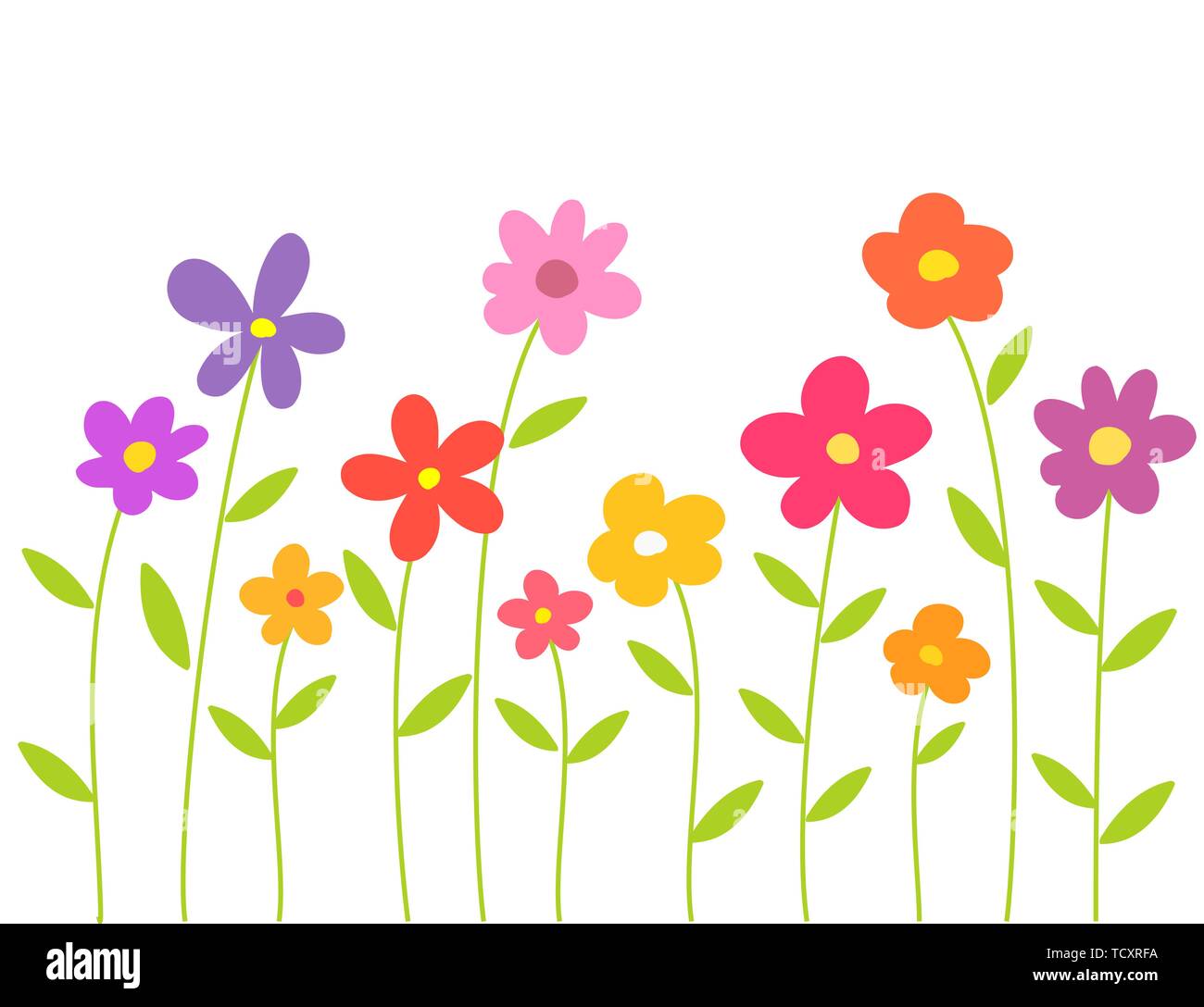 Colorful flowers isolated on white background Stock Vector Image & Art ...