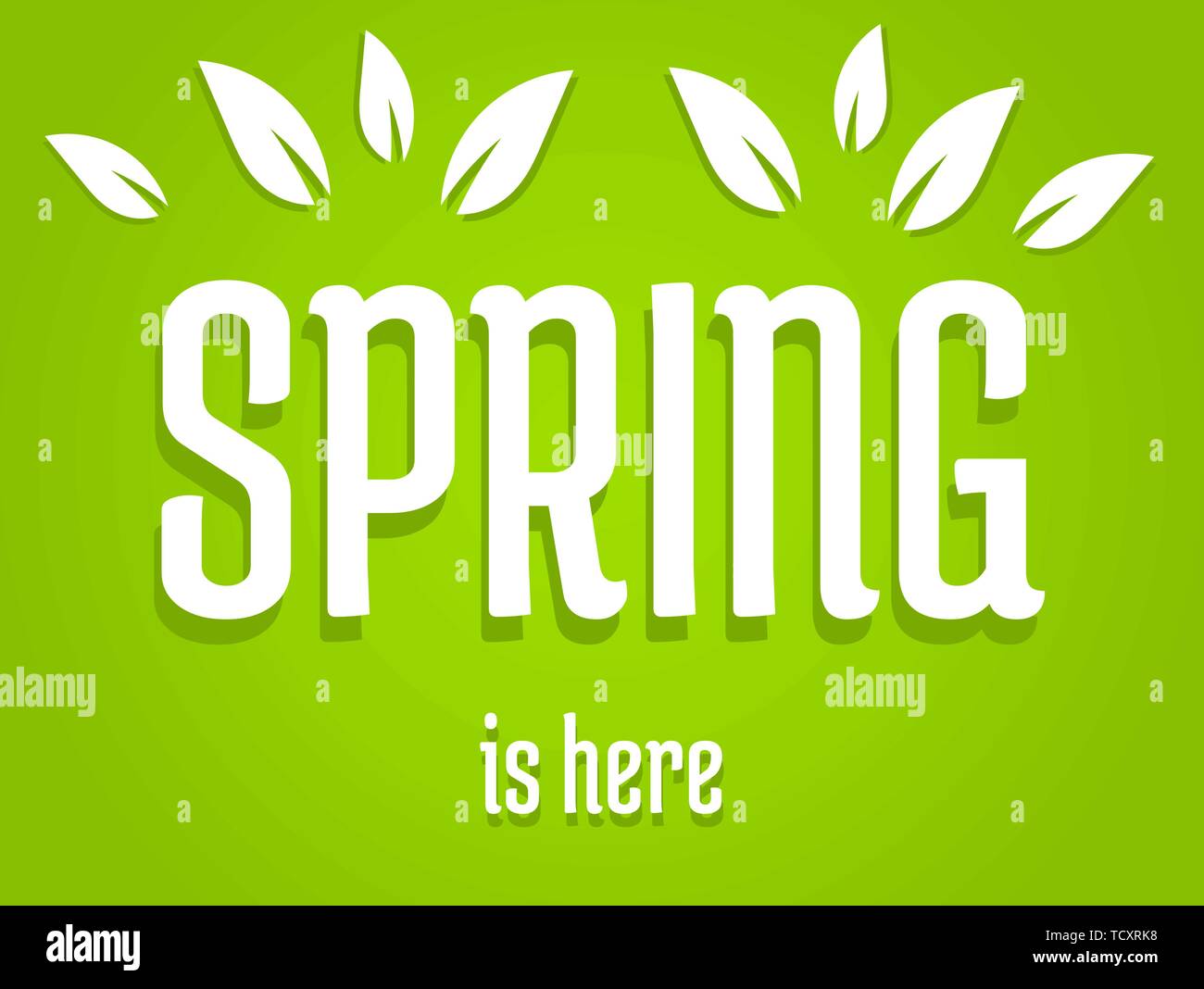 Spring is here, green banner illustration Stock Vector Image & Art - Alamy