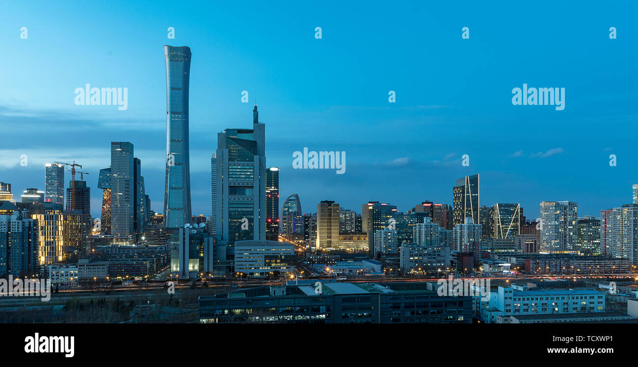 Night view of China International Trade Business Center, China Zun ...