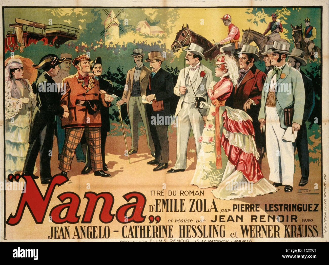 Movie poster Nana by Jean Renoir, 1926. Creator: Florit, François (active 1920s-1930s). Stock Photo