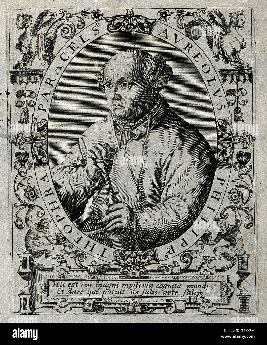 Philippus Theophrastus Aureolus Bombastus von Hohenheim (Paracelsus), 1645. Creator: Bry, Theodor de (1528-1598). Stock Photo