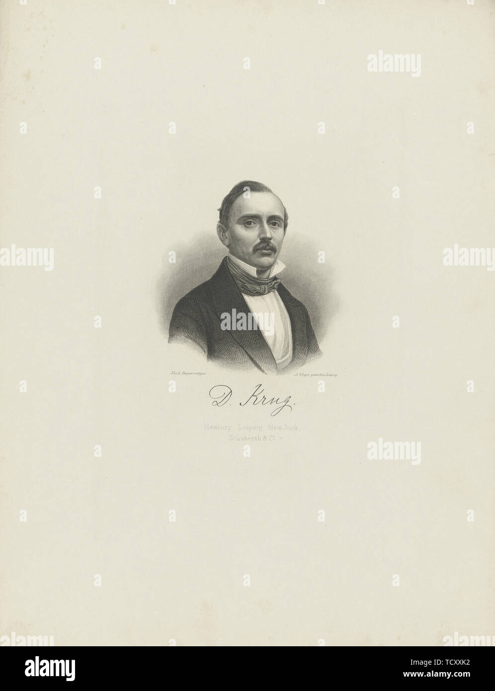 Portrait of the pianist and composer Diederich Krug (1821-1880) , c. 1850. Creator: Weger, August (1823-1892). Stock Photo