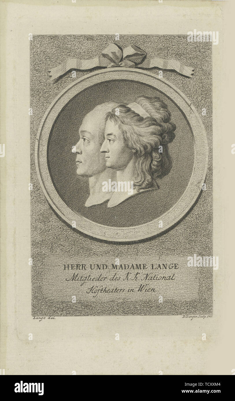 Joseph Lange (1751-1831) and Aloisia Lange, née Weber (1760-1839), 1785. Creator: Berger, Gottfried Daniel (1744-1824). Stock Photo