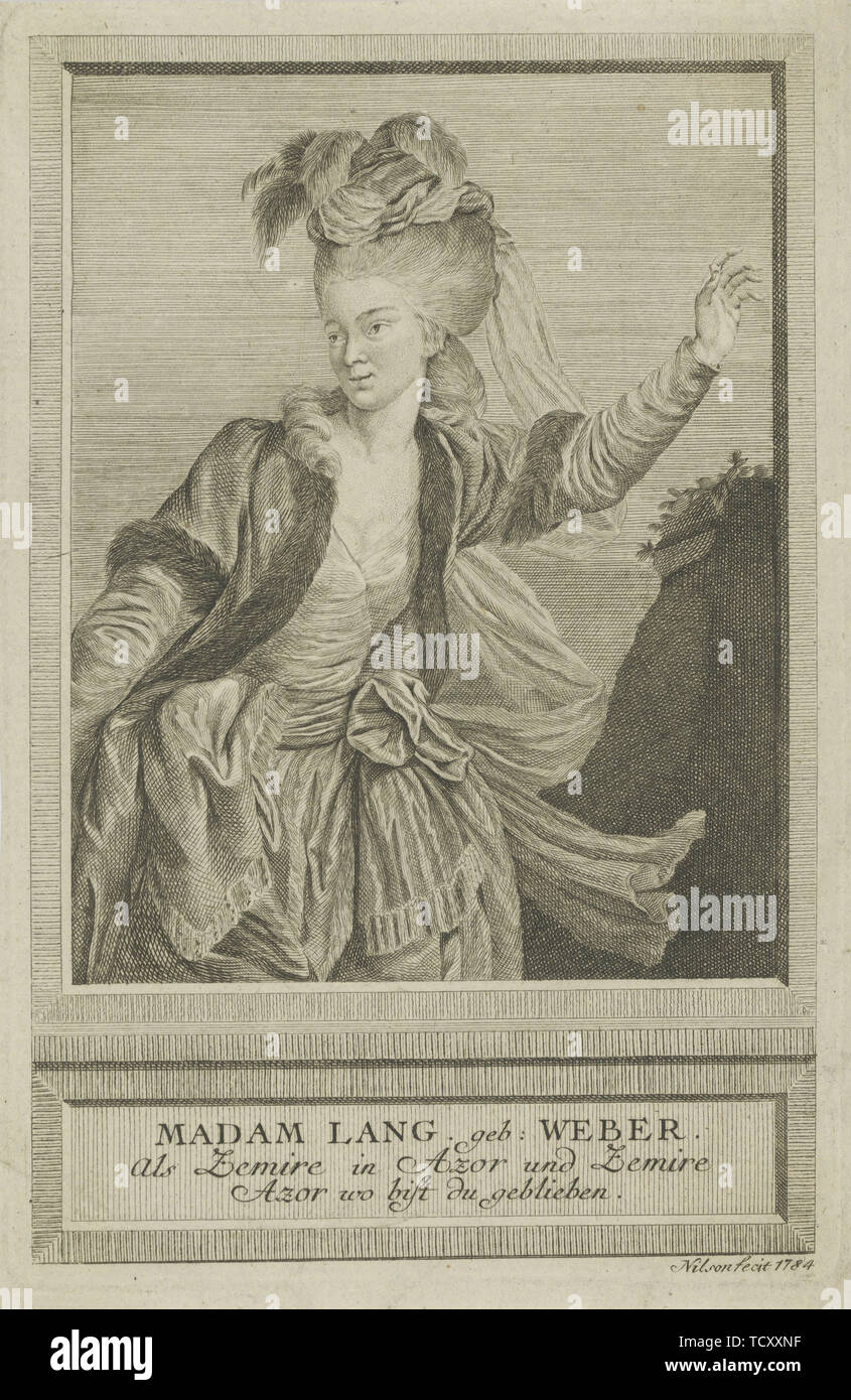 Aloisia Lange, née Weber (1760-1839) as Zemire , 1784. Creator: Nilson, Johann Esaias (1721-1788). Stock Photo