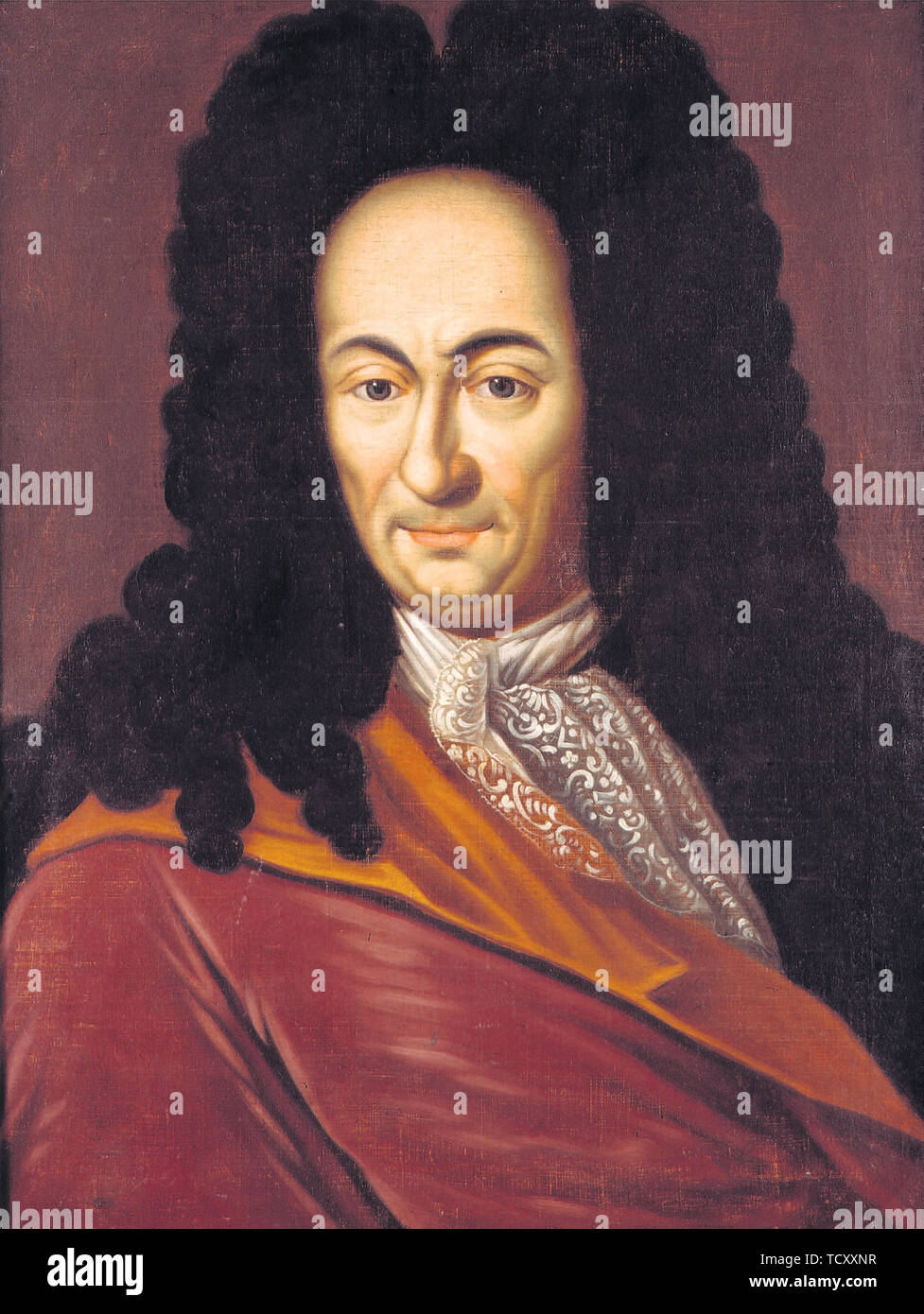 Gottfried Wilhelm Leibniz (1646-1716) , c. 1710. Creator: Anonymous. Stock Photo