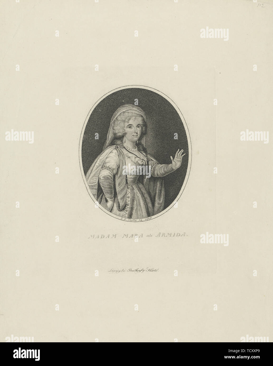 Gertrud Elisabeth Mara, née Schmeling (1749-1833) as Armida, 1801. Creator: Schröter, Johann Friedrich (1770-1836). Stock Photo