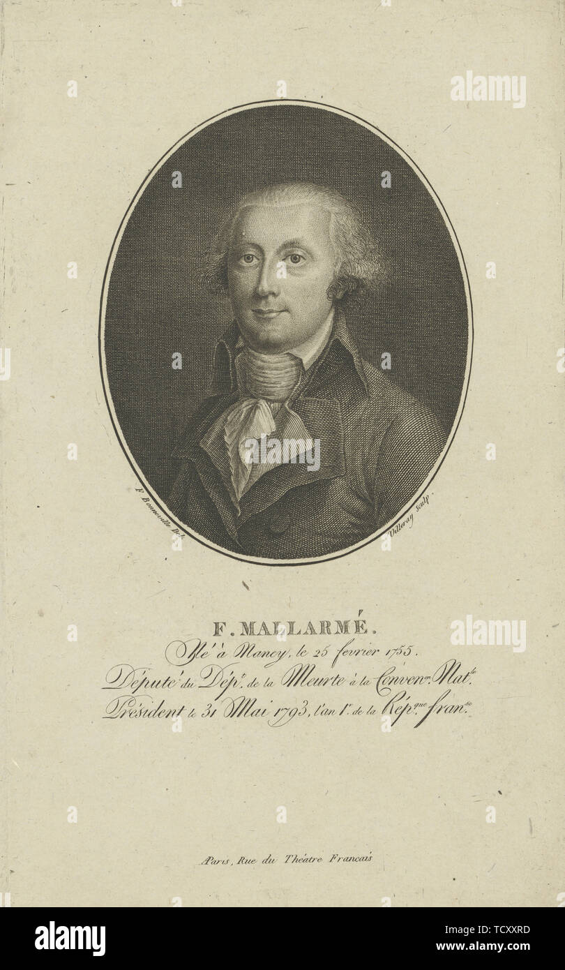 François-René-Augustin Mallarmé (1755-1831) , c. 1800. Creator: Bonneville, François (active 1787-1802). Stock Photo