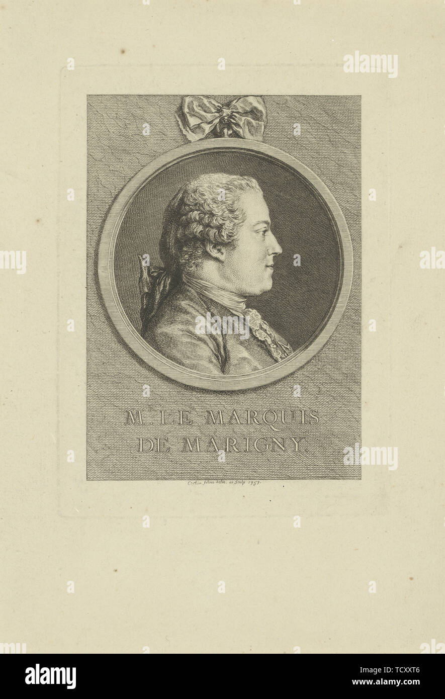 Abel-François Poisson de Vandières, marquis de Marigny (1727-1781), 1757. Creator: Cochin, Charles-Nicolas, the Younger (1715-1790). Stock Photo