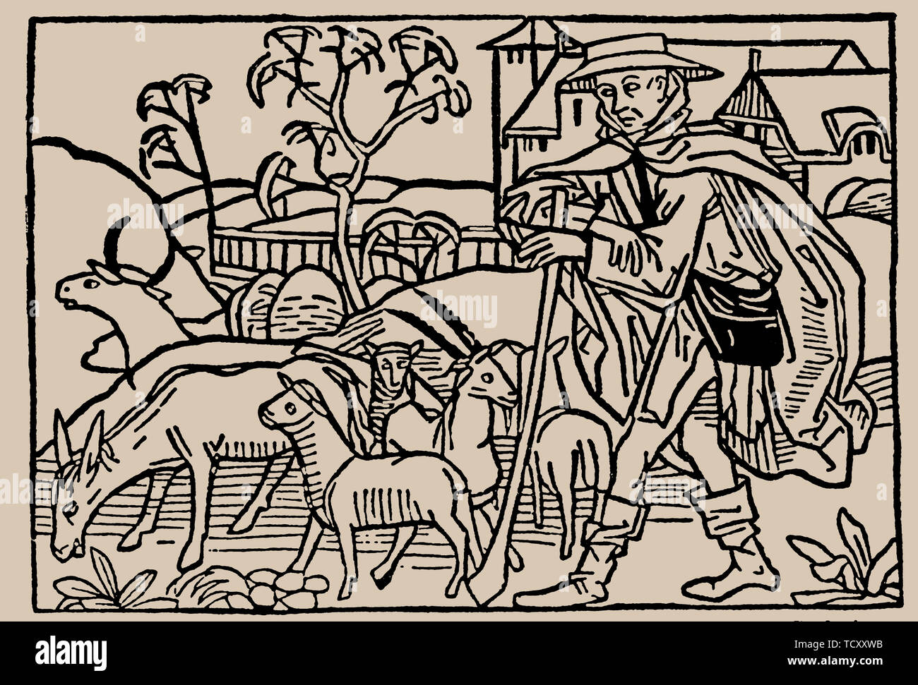 Shepherd. From Speculum Vitae Humanae by Rodericus Zamorensis, 1479