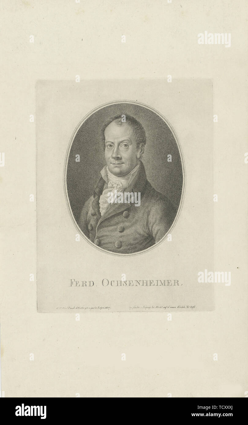 Portrait of Ferdinand Ochsenheimer (1767-1822) , 1807. Creator: Riedel, Carl Traugott (1769-c. 1832). Stock Photo
