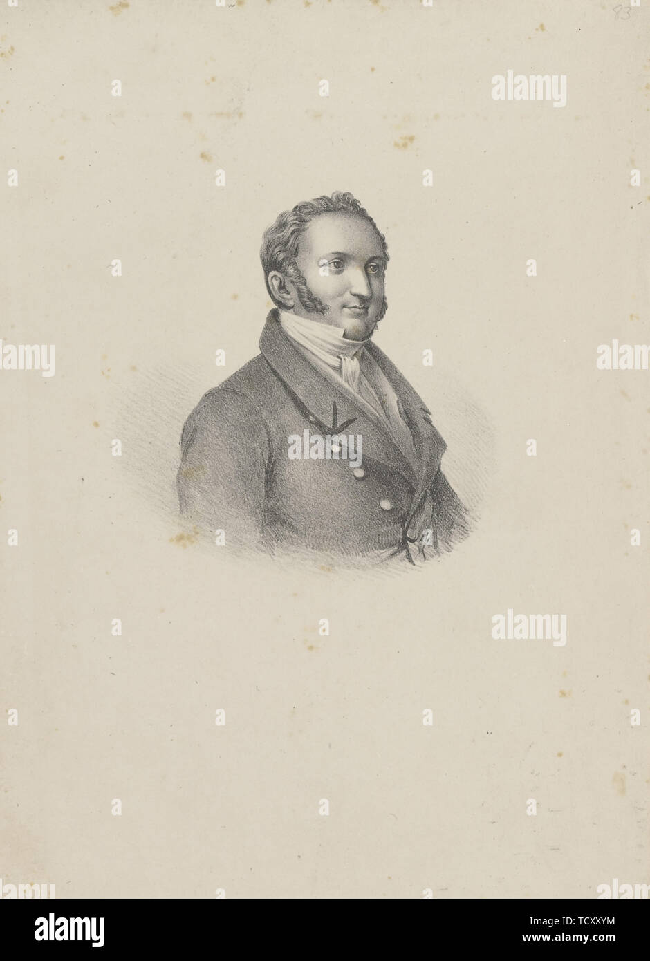 Portrait of the composer Gioachino Antonio Rossini (1792-1868), 1826. Creator: Anonymous. Stock Photo