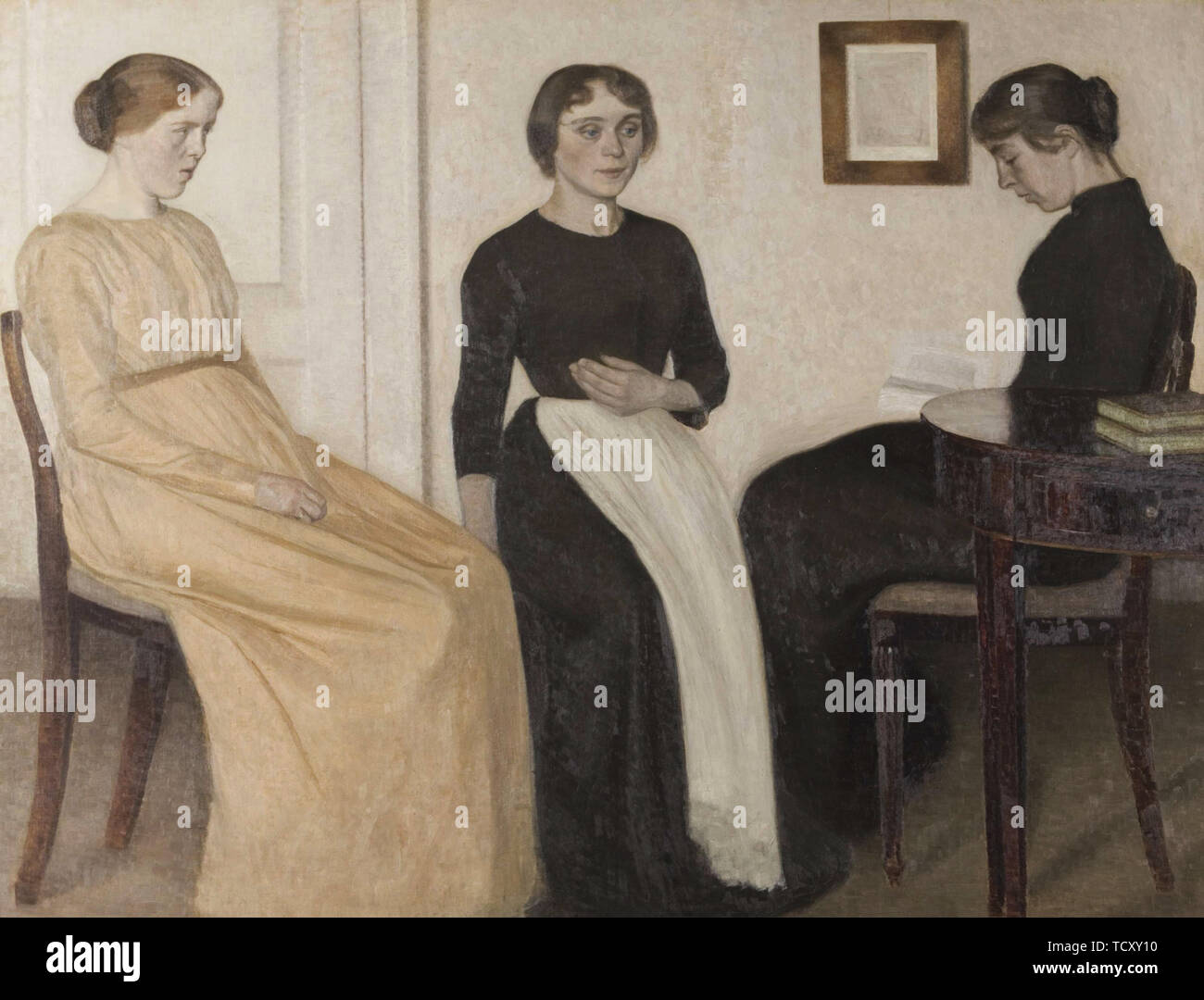 Three young women, 1888. Creator: Hammershøi, Vilhelm (1864-1916). Stock Photo