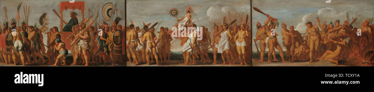 The Tupinambá's Treatment of Prisoners of War, c.1630. Creator: Anonymous. Stock Photo