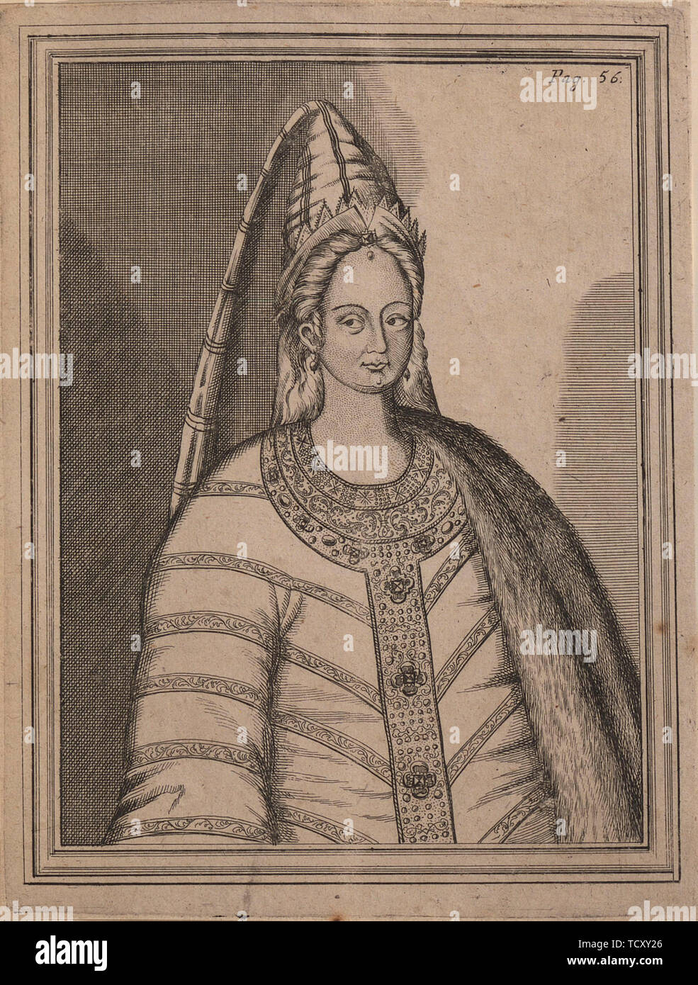 Tsarina Irina Godunova (1557-1603), the wife of Tsar Feodor I of Russia. Creator: Anonymous. Stock Photo