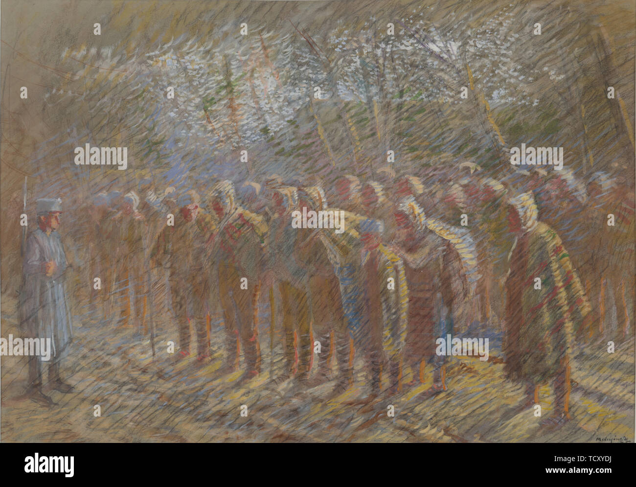 The Prisoners of War, 1914. Creator: Mednyanszky, Laszlo (1852-1919). Stock Photo