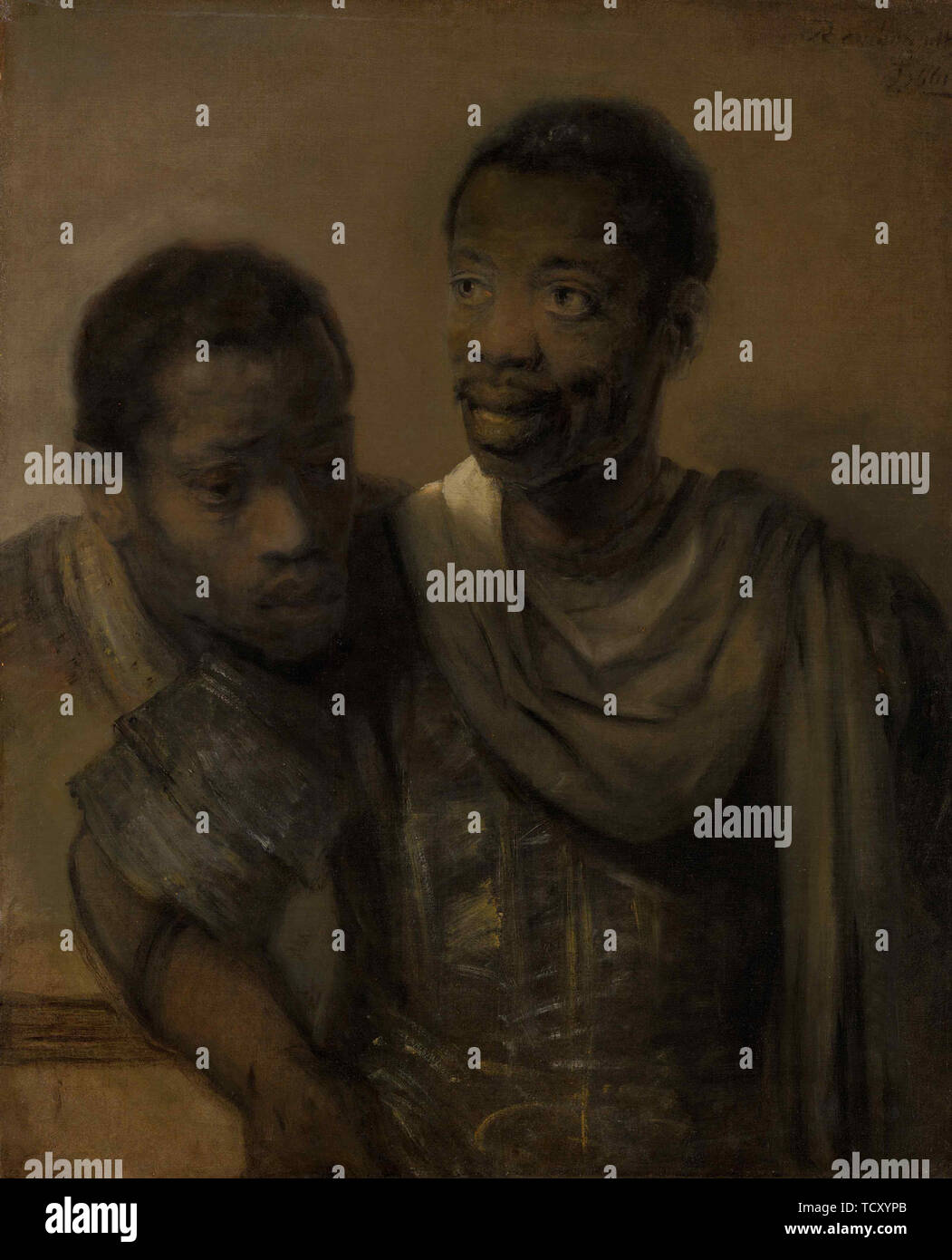 Two African men, 1661. Creator: Rembrandt van Rhijn (1606-1669). Stock Photo