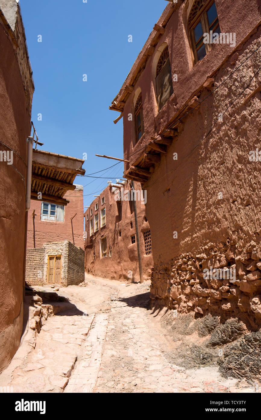 Mountain village Abyaneh in the central part of Iran. UNESCO world heritage site. Stock Photo