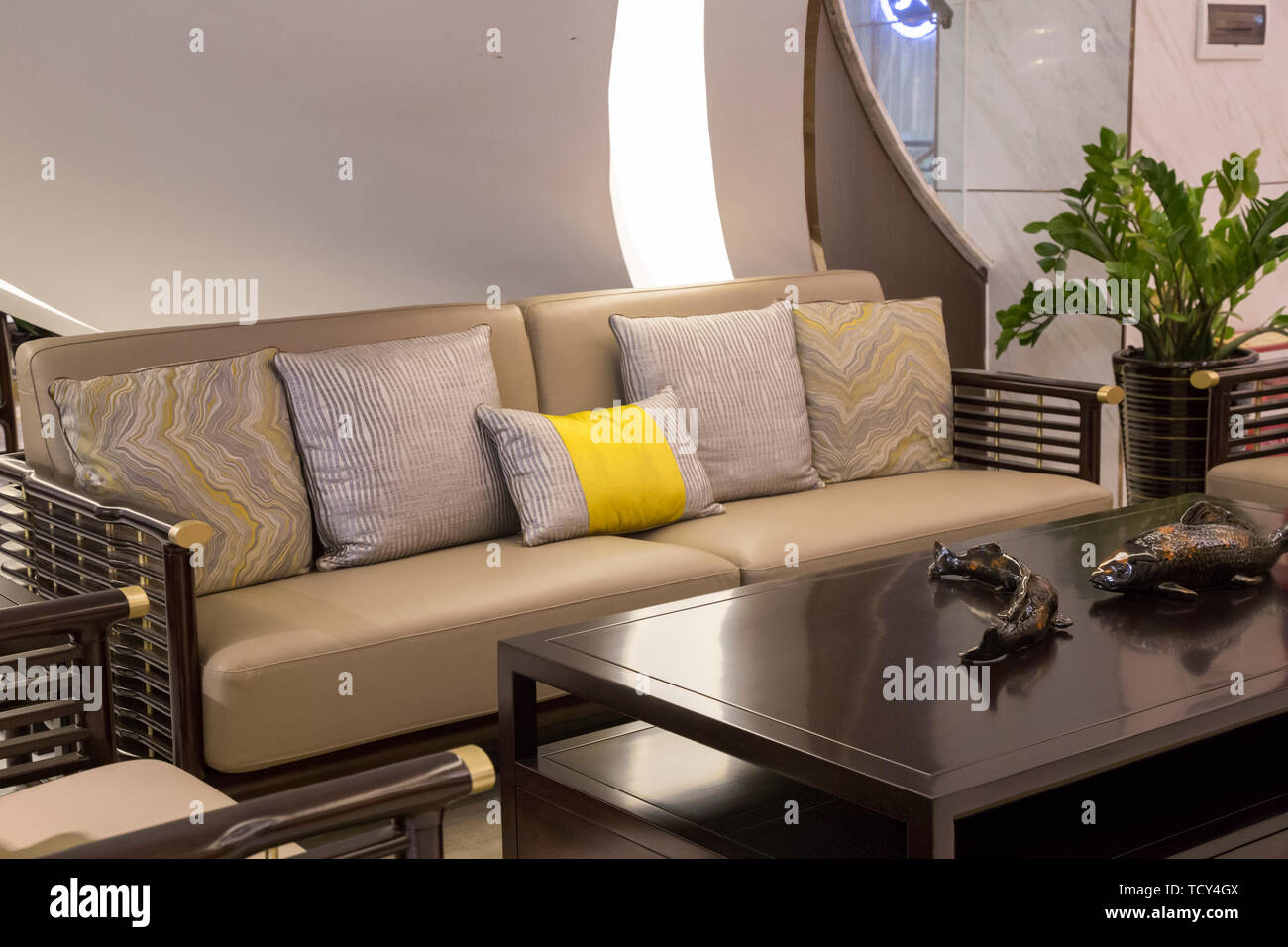 Modern living room sofa design Stock Photo - Alamy