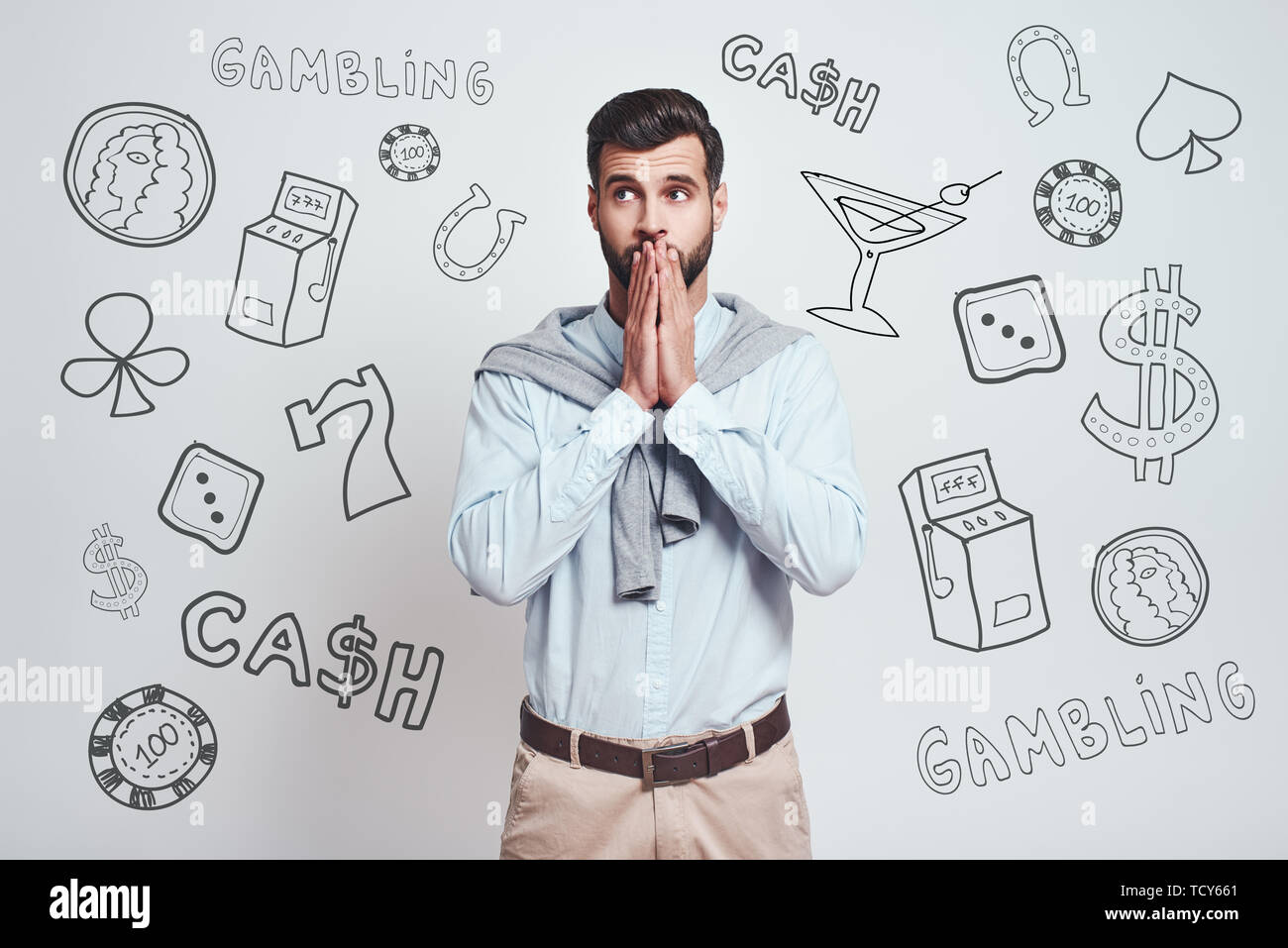 Portrait confused bearded young hi-res stock photography and images - Alamy