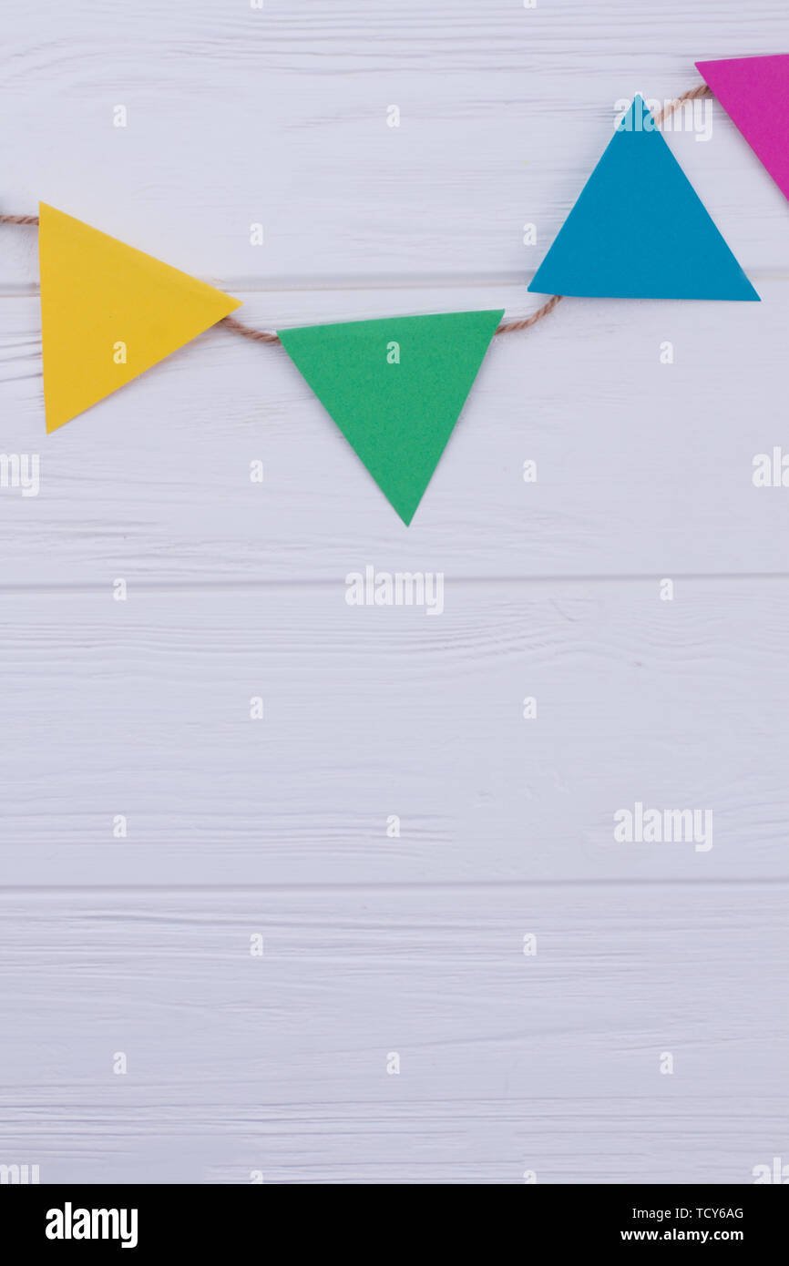 Decorative Paper Flags On Rope Colored Triangle Paper Decorations