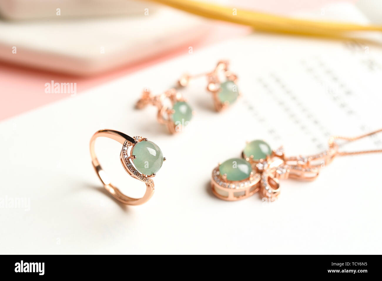 Jade glass species jade earrings hi-res stock photography and images ...