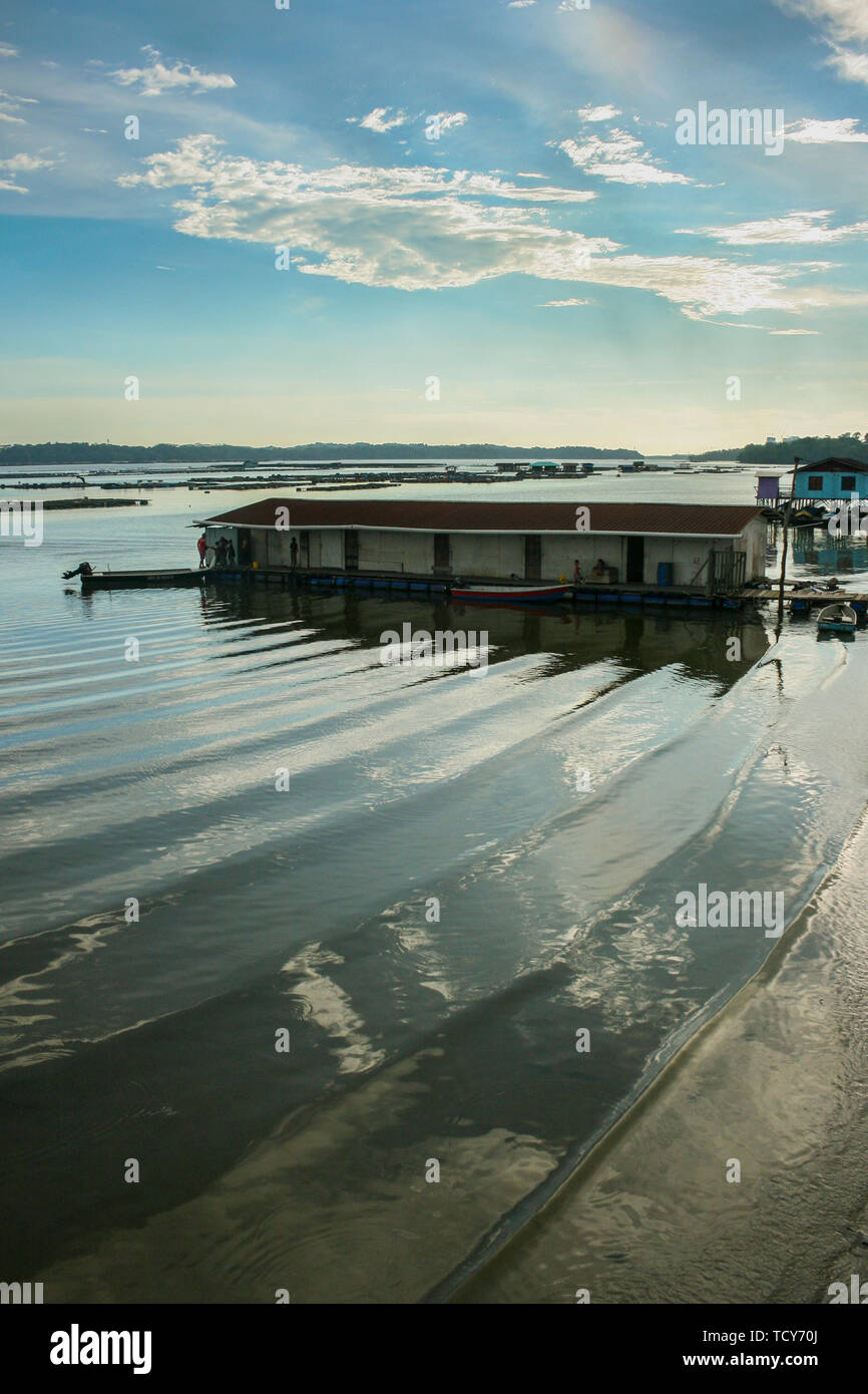 Fishing community at Kampung Sungai Temon, Johor Bahru, Malaysia Stock