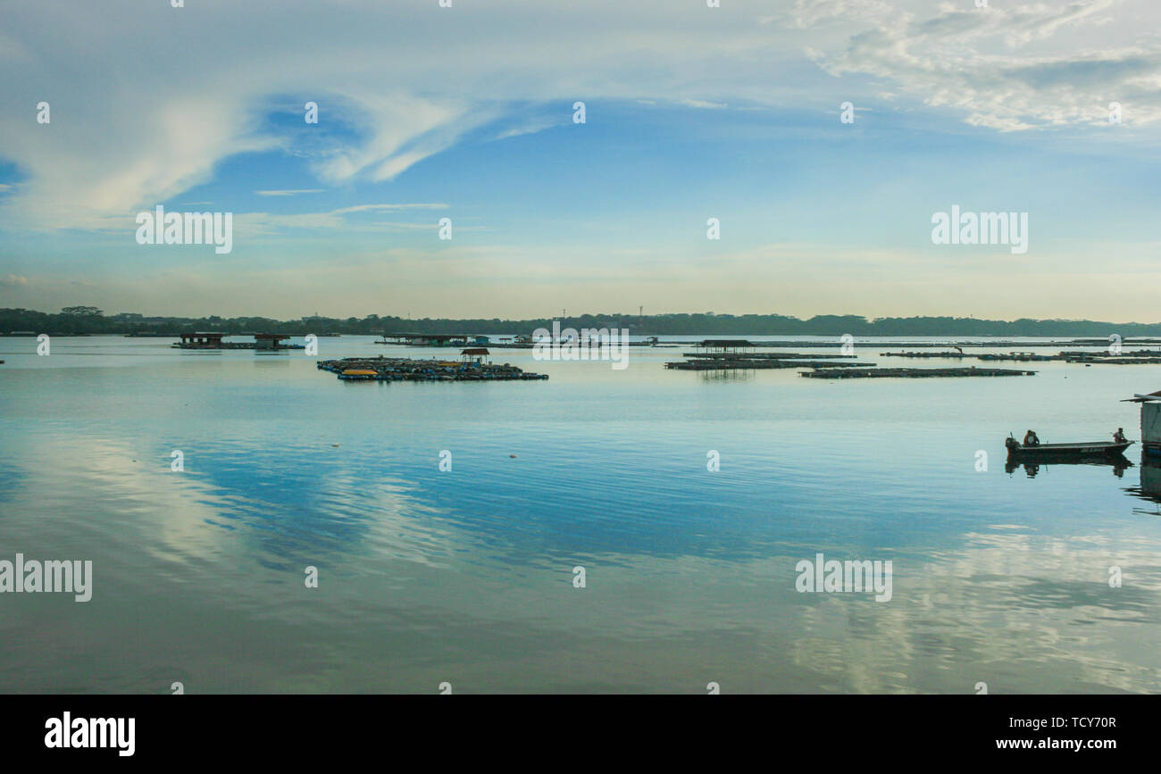 Fishing community at Kampung Sungai Temon, Johor Bahru, Malaysia Stock