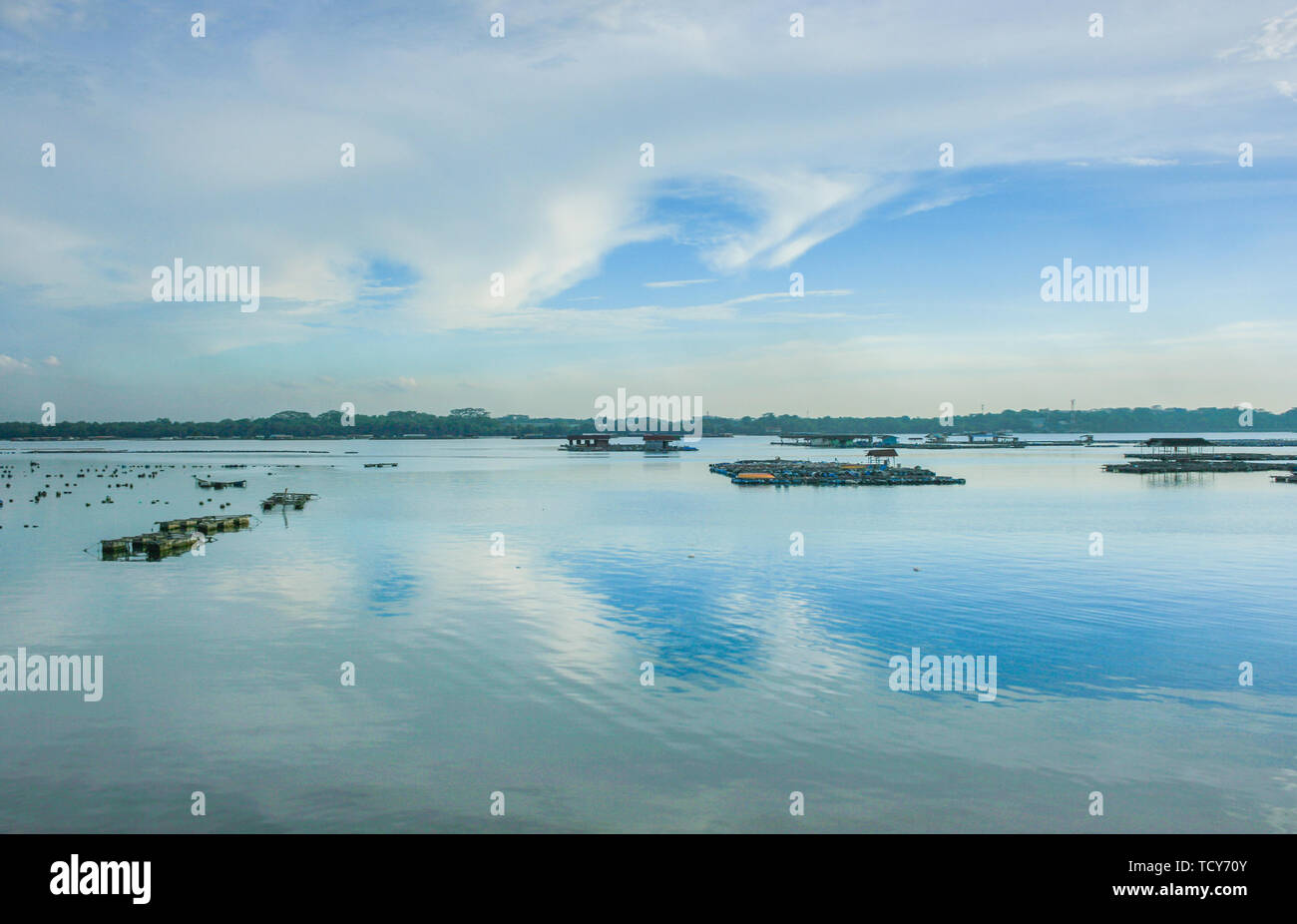 Fishing community at Kampung Sungai Temon, Johor Bahru, Malaysia Stock Photo